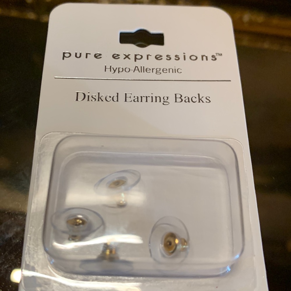 Replacement Gold Disc Earring Backs - 2 Pairs